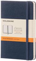 Moleskine notitieboek, ft 9 x 14 cm, gelijnd, harde cover, 192 blad, saffier