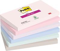 Post-it Super Sticky Notes Soulful, 90 vel, ft 76 x 127 mm, geassorteerde kleuren, pak van 6 blokken