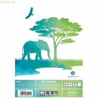 Herlitz 10 x  Zeichenblock A4 100g/qm 20 Blatt Greenline Elefant