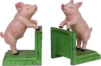 Deco Import Gietijzeren boekensteun varkens