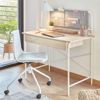 kavehome Yamina Schreibtisch aus Melamin und Metall mit weißer lackierter Oberfläche 100 x 60 cm - Kave Home
