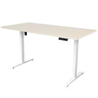 IVOL Elektrisch Verstelbaar Bureau - 180x80 Cm ingle Motor - Wit / Licht Eiken