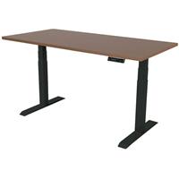 IVOL Elektrisch Verstelbaar Bureau - 140x80 Cm - Dual Motor - Zwart / Donker Eiken