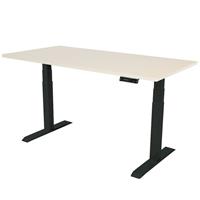 IVOL Elektrisch Verstelbaar Bureau - 140x80 Cm - Dual Motor - Zwart / Licht Eiken