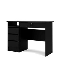 Ebuy24 - Plus Schreibtisch mit 1 Regal, 3 kleinen Schubladen und 1 großen Schublade mit Schlüssel, mattschwarz.