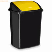 CEP Abfallbehälter mit Kippdeckel 50L schwarz/gelb