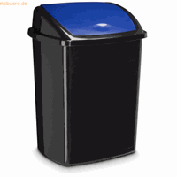 CEP Abfallbehälter mit Kippdeckel 50L schwarz/blau