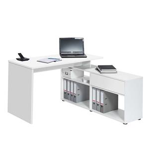 Müllermöbel Schreibtisch mit seitlichem Regal Weiß