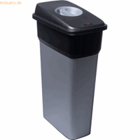 Vileda Abfallbehälter Geo 55l metallic/schwarz