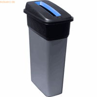 Vileda Abfallbehälter Geo 55l für Papier metallic schwarz/blau