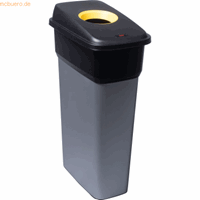 Vileda Abfallbehälter Geo 55l runde Öffnung metallic schwarz/gelb