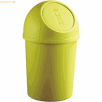 helit Push-afvalbak van kunststof, inhoud 13 l, h x Ø = 490 x 252 mm, geel, VE = 6 stuks