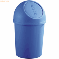Helit 6 x  Abfallbehälter 13l Kunststoff mit Push-Deckel blau