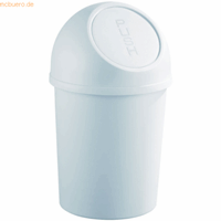 Helit 6 x  Abfallbehälter 13l Kunststoff mit Push-Deckel lichtgrau