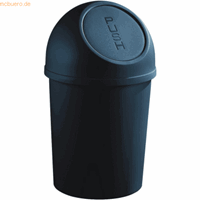 helit Push-afvalbak van kunststof, inhoud 13 l, h x Ø = 490 x 252 mm, zwart, VE = 6 stuks