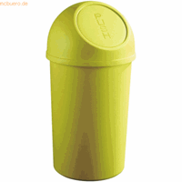 helit Push-afvalbak van kunststof, inhoud 25 l, h x Ø = 615 x 315 mm, geel, VE = 3 stuks