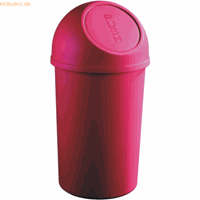 helit Push-afvalbak van kunststof, inhoud 25 l, h x Ø = 615 x 315 mm, rood, VE = 3 stuks