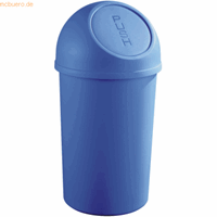 Helit 3 x  Abfallbehälter 25l Kunststoff mit Push-Deckel blau