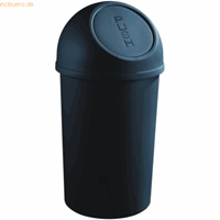 helit Push-afvalbak van kunststof, inhoud 25 l, h x Ø = 615 x 315 mm, zwart, VE = 3 stuks