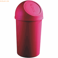 Helit 2 x  Abfallbehälter 45l Kunststoff mit Push-Deckel rot