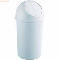 Helit 2 x  Abfallbehälter 45l Kunststoff mit Push-Deckel lichtgrau