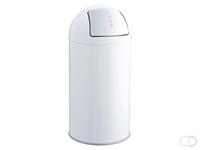 Helit Abfallbehälter 50l Metall mit Push-Einwurfklappe weiß
