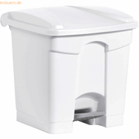 Helit Tretabfallbehälter Kunststoff rechteckig 30l weiß mit weißem Dec