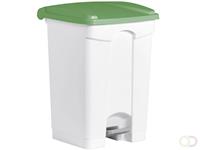 Helit Tretabfallbehälter 45l Kunststoff weiß Deckel grün