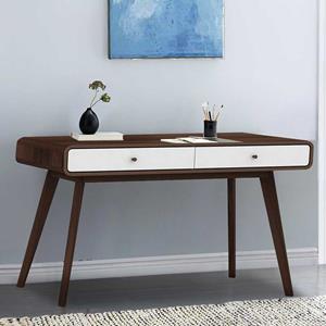 Möbel4Life Schreibtisch in Weiß und Walnussfarben 120 cm breit