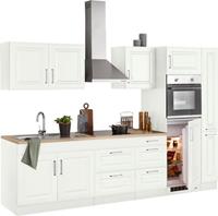 HELD MÖBEL Küchenzeile »Stockholm«, mit E-Geräten, Breite 300 cm, mit hochwertigen MDF Fronten im Landhaus-Stil