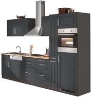 HELD MÖBEL Küchenzeile »Stockholm«, mit E-Geräten, Breite 310 cm, mit hochwertigen MDF Fronten im Landhaus-Stil