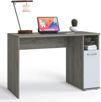 COSTWAY Schreibtisch mit breiter Arbeitsfläche grau