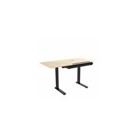 CASA VITAL Schreibtisch TEJANE, hellbraun + schwarz, 120x60x73-123cm, elektrische Höhenverstellung, klappbare Tischplatte, eine Schublade - schwarz - 