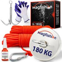 Magfishion Magneetvissen Mega Set - 180 Kg - Vismagneet - 2x Touw + Dreghaak agneet Vissen