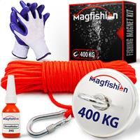 Magfishion Magneetvissen Set - 400 Kg - Vismagneet - 20 Meter Lang Touw agneetvissen Starterspakket agneet Vissen