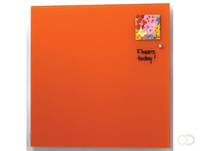 Naga magnetisch glasbord, oranje, ft 45 x 45 cm