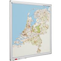 Smit Visual Landkaart bord Softline profiel 8mm, Nederland PC  1100x1300mm