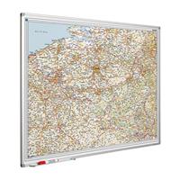 Smit Visual Landkaart bord Softline profiel 8mm, BeLux Wegen  1100x1300mm