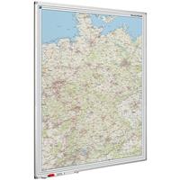 Smit Visual Landkaart bord Softline profiel 8mm, Duitsland Wegenkaart  900x1200mm
