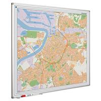 Smit Visual Landkaart bord Softline profiel 8mm, Antwerpen  1100x1100mm