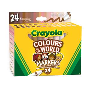 Crayola Filzstifte Colours of the World, auswaschbar, 24 Farbtöne