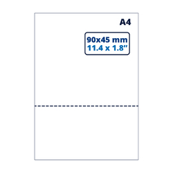 Blanco A4 pakbon / retourlabel, adresetiket, 90mm x 45mm - 100 vellen