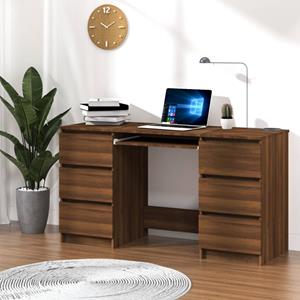 Computertisch,Schreibtisch Braun Eichen-Optik 140x50x77 cm Holzwerkstoff vidaXL