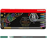 STABILO Fasermaler Pen 68 metallic, 8er Metall-Etui