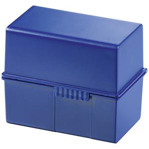 HAN 976-K-14 Kaartenbox Blauw Aantal kaarten (max.): 400 kaarten DIN A6 liggend Deksel als extra bak te gebruiken, Incl. 100 gelinieerd