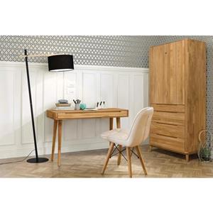 Home affaire Schreibtisch "Scandi", aus massivem Eichenholz, mit vielen Stauraummöglichkeiten, Breite 110 cm