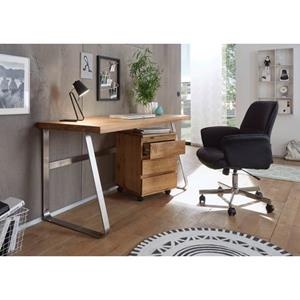 MCA furniture Schreibtisch "Beno", 140 cm Breite mit Gestell in Edelstahloptik