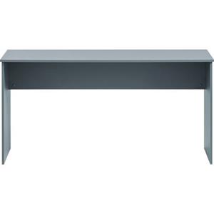 MÖBELPARTNER 500 Schreibtisch blaugrau rechteckig Wangen-Gestell weiß 150,0 x 65,0 cm