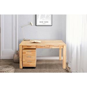 Home affaire Büro-Set "Robi", (2 St.), aus massiv geöltem Buchenholz, bestehend aus Robi Schreibtisch 135 cm und einem Rollcontainer