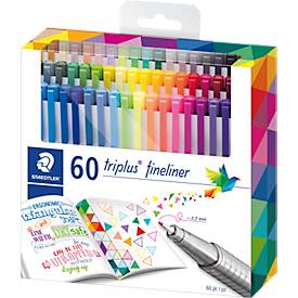 Staedtler 5 x  Fineliner triplus ca. 0,3 mm farbig sortiert VE=60 Stück